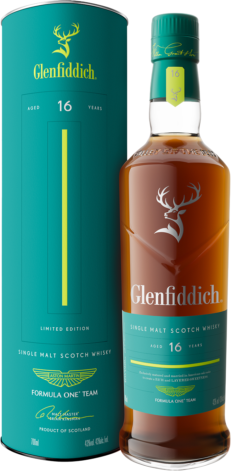 Glenfiddich 16 Year Old Aston Martin F1 Limited Edition Single Malt Scotch Whisky 700ml