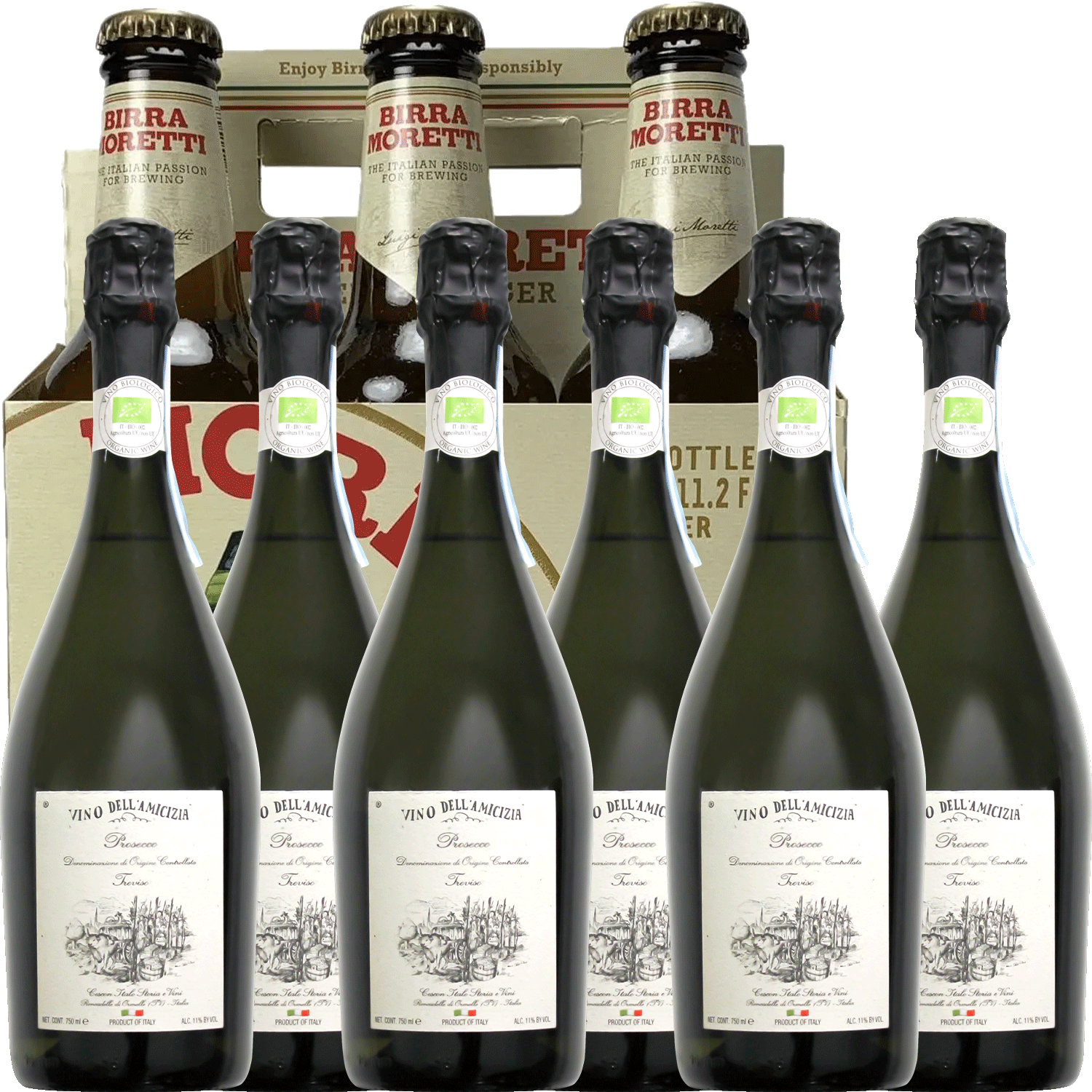 Cescon 'Vino Dellamicizia' Prosecco NV + Bonus Birra Moretti Italian Lager 6 pack