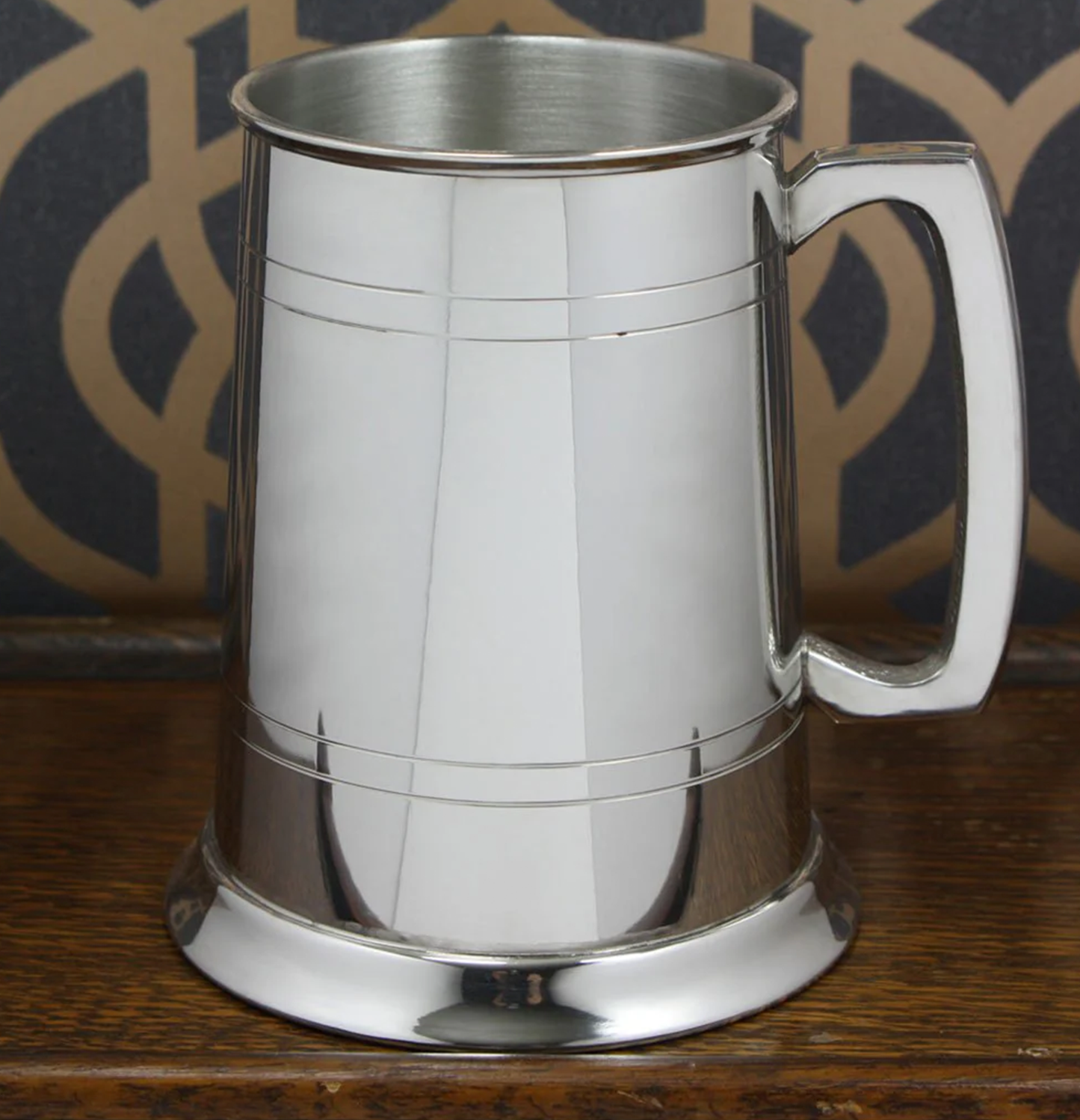 Tankards 1pt straight 2 line tankard pewter