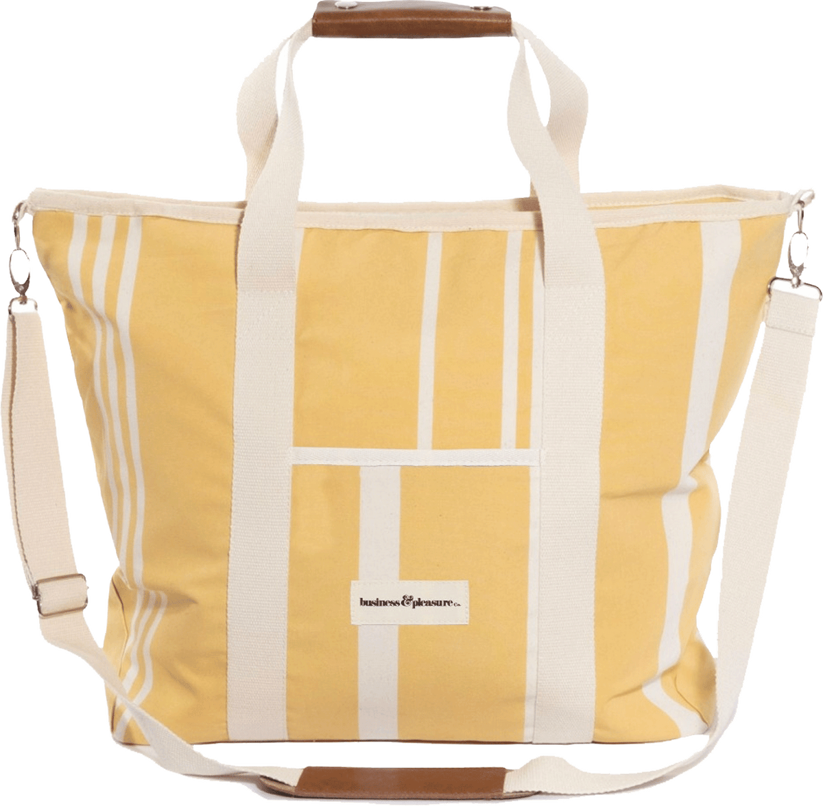 Business and Pleasure Co. Cooler Tote - Vintage Yellow Stripe - Winetopia