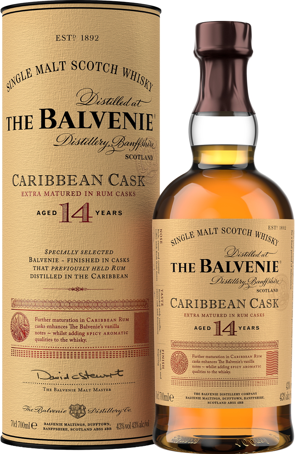 The Balvenie Caribbean Cask 14YO Single Malt Scotch Whisky 43% 700ml