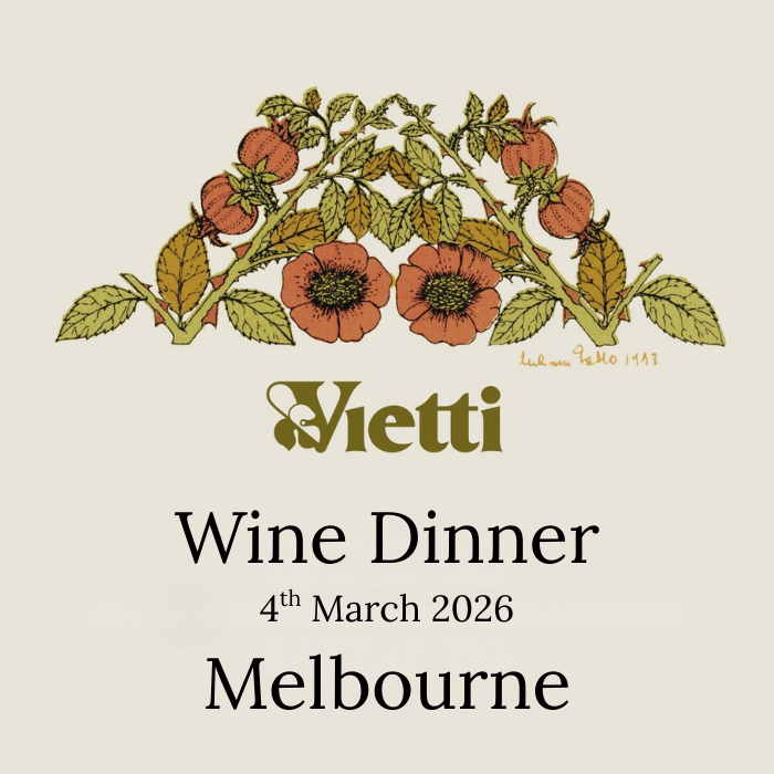 Vietti Dinner Wednesday 4th March 2026 Melbourne 6.00pm