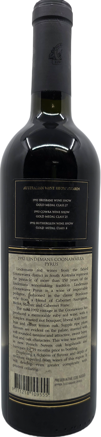 Lindemans Pyrus Cabernets 1992