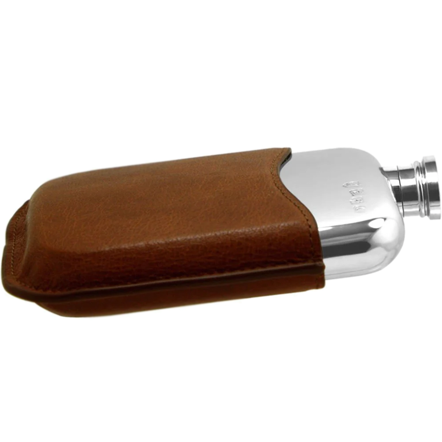 Hipflasks 6oz purse flask & pouch tan