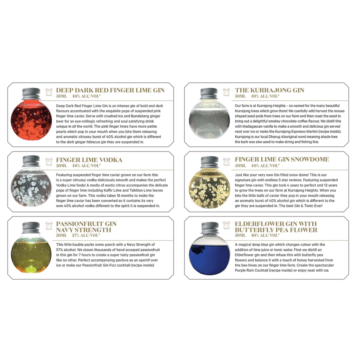 GINgle Bells Gold Gin/Vodka Baubles (Set Of 6)