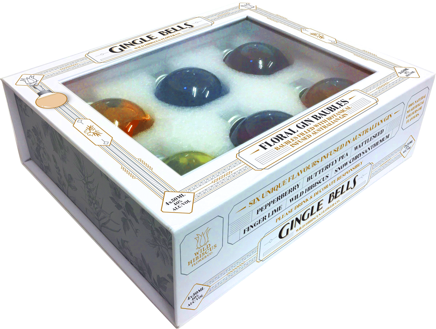 GINgle Bells Floral Gin Baubles (Set Of 6)