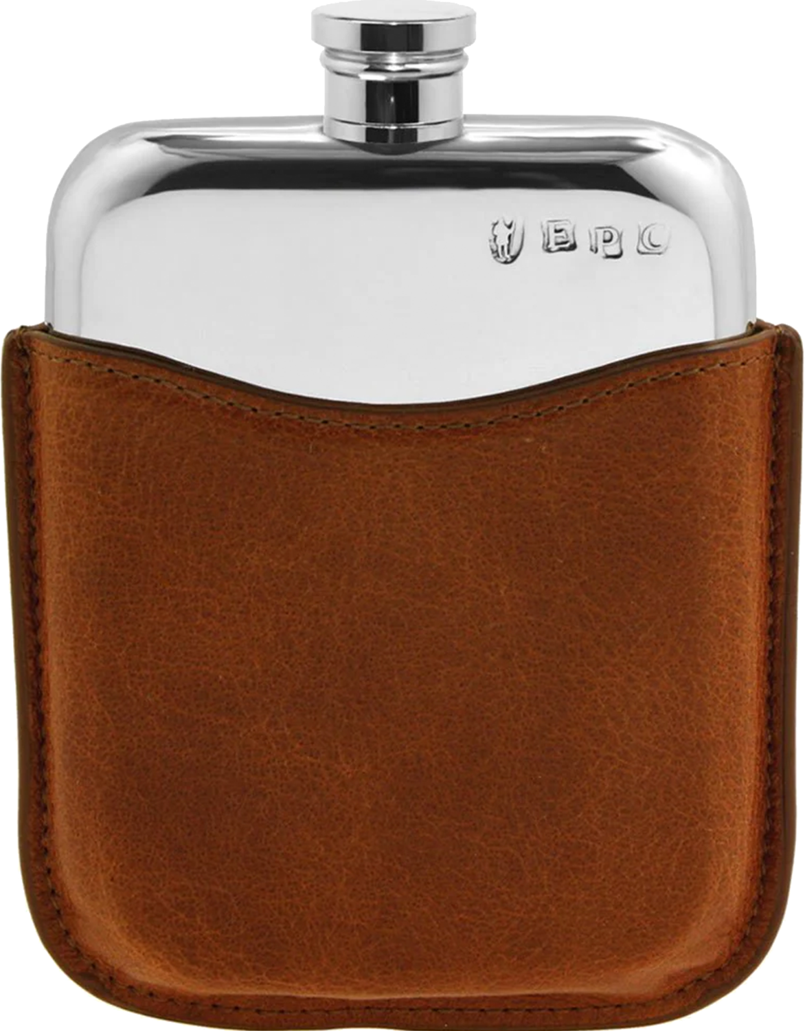 Hipflasks 6oz purse flask & pouch tan