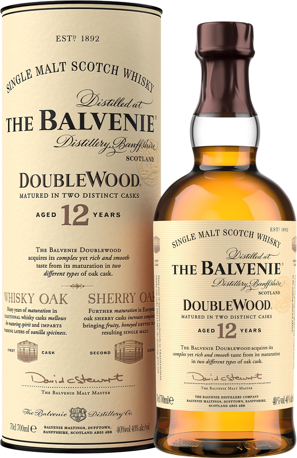 The Balvenie 12 Year Old Doublewood Single Malt Scotch Whisky 40% 700mL