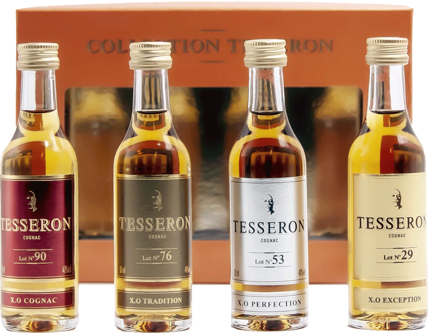 Cognac Tesseron 4-Pack  XO Collection (5Cl Bottles Of 90, 76, 53, 29 )
