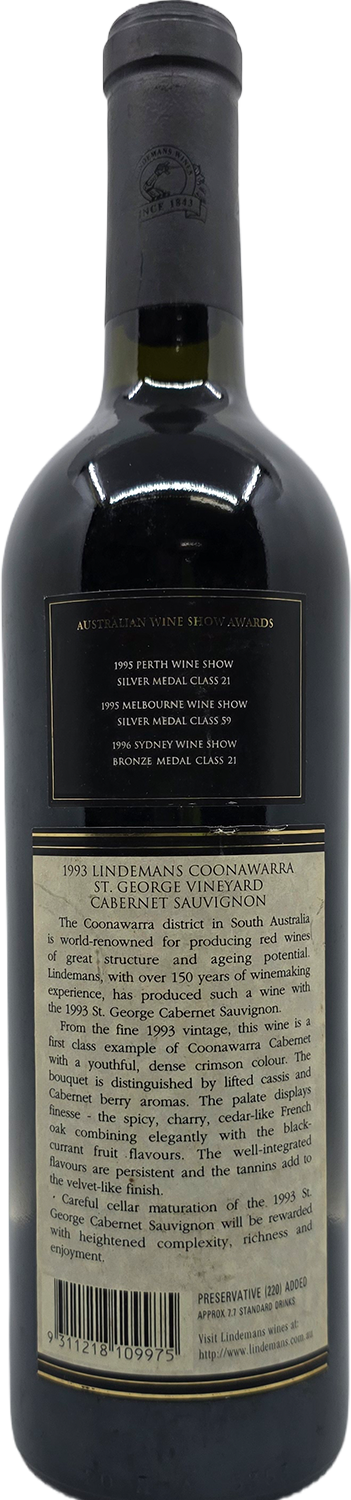 Lindemans St George Cabernet Sauvignon 1993