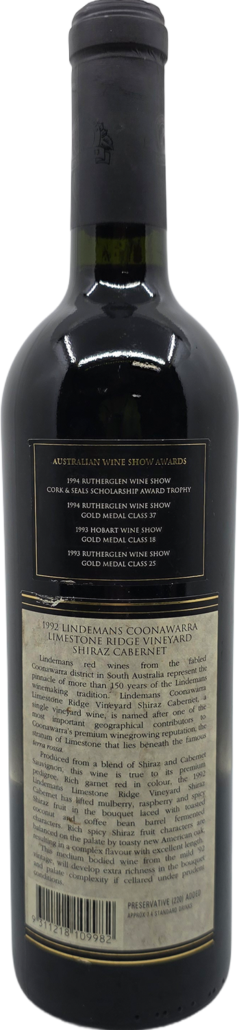 Lindemans Limestone Ridge Shiraz Cabernet 1992