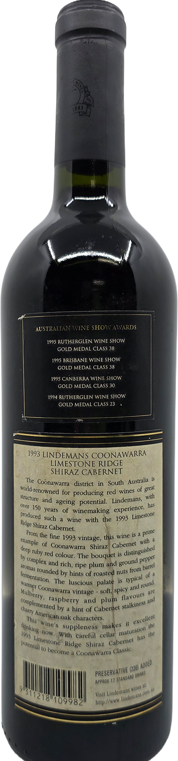 Lindemans Limestone Ridge Shiraz Cabernet 1993